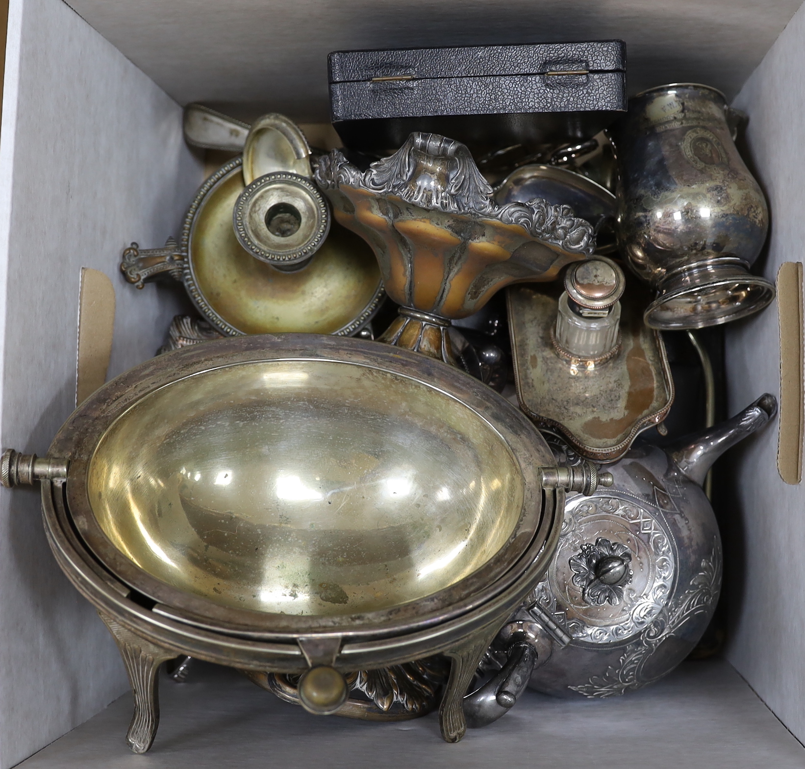 A group of mixed silver plate
